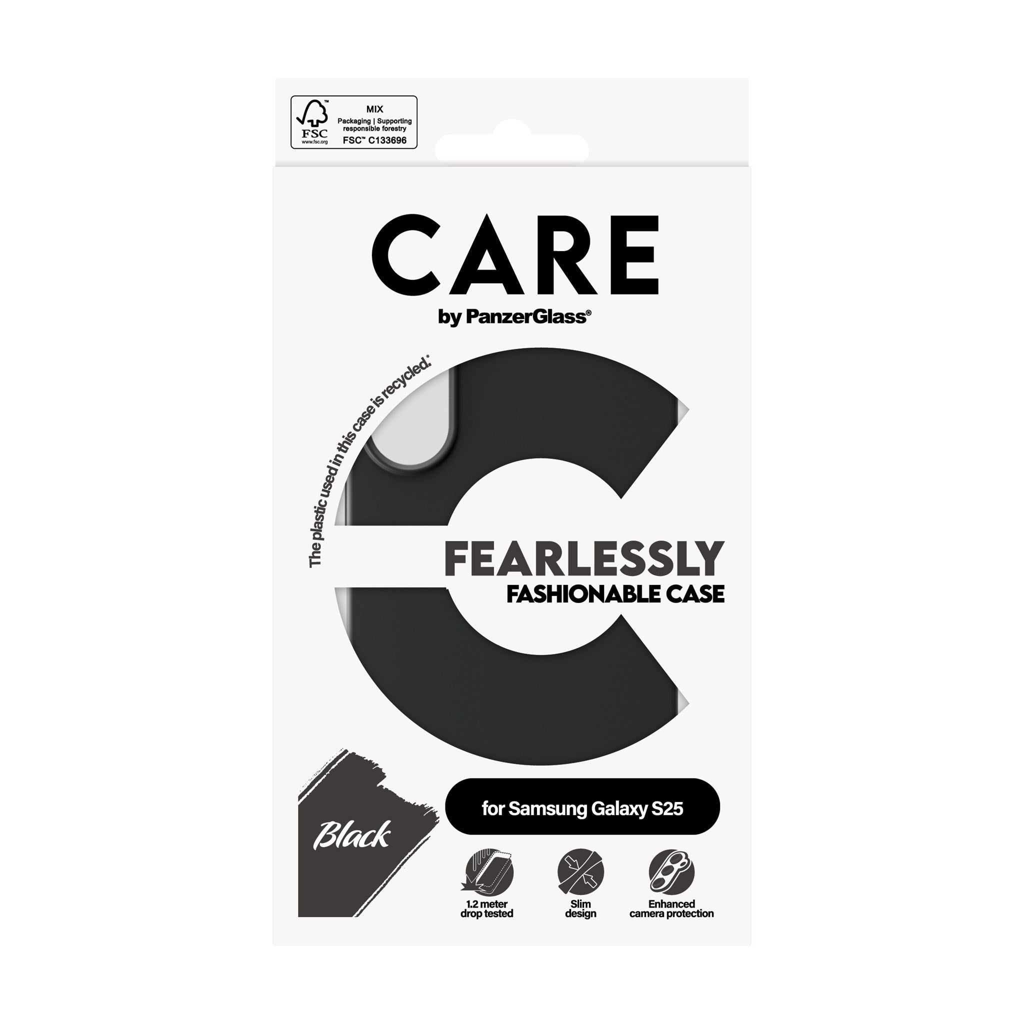 CARE by PanzerGlass® Fashionable Case Black Samsung Galaxy S25